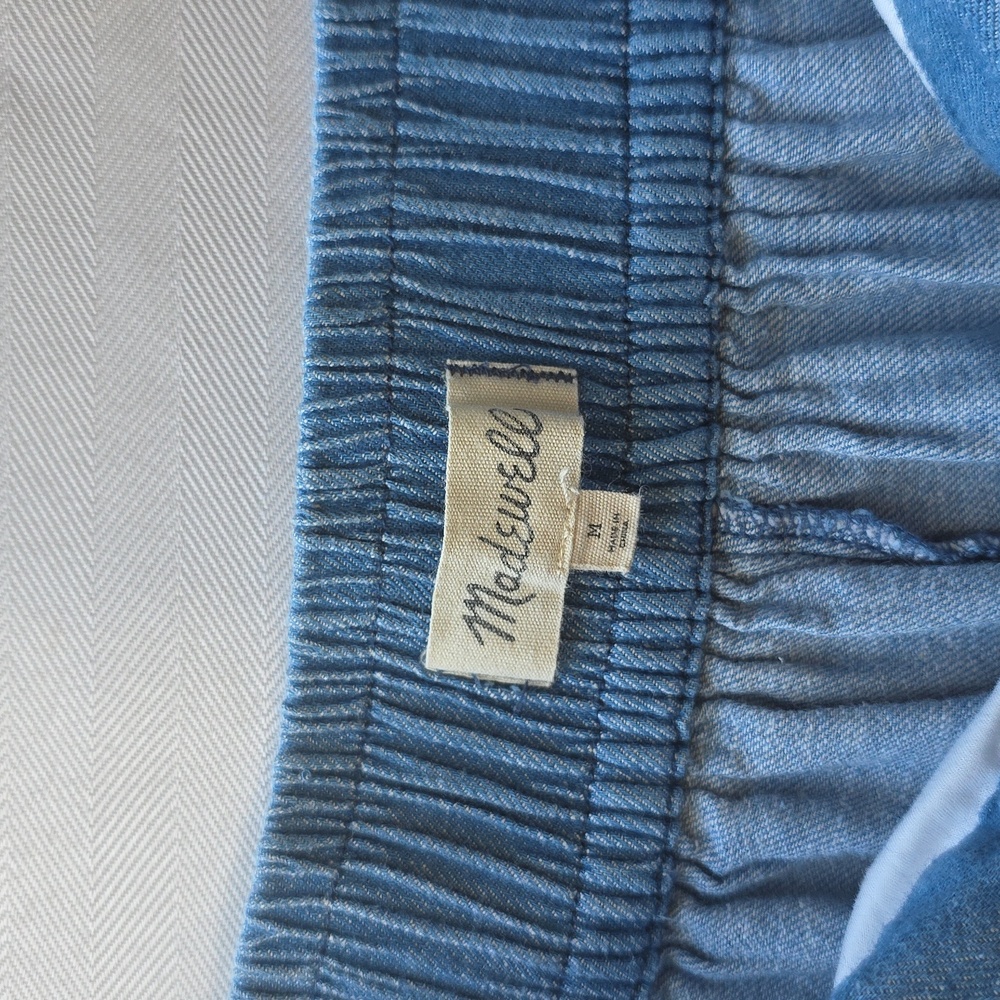 Madewell Cropped Wide-Leg Blue Pants - Picture 5 of 13